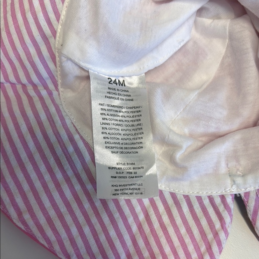 Source Unknown Pink Striped Kids Hat with Multicolor Brim - Picture 2 of 5